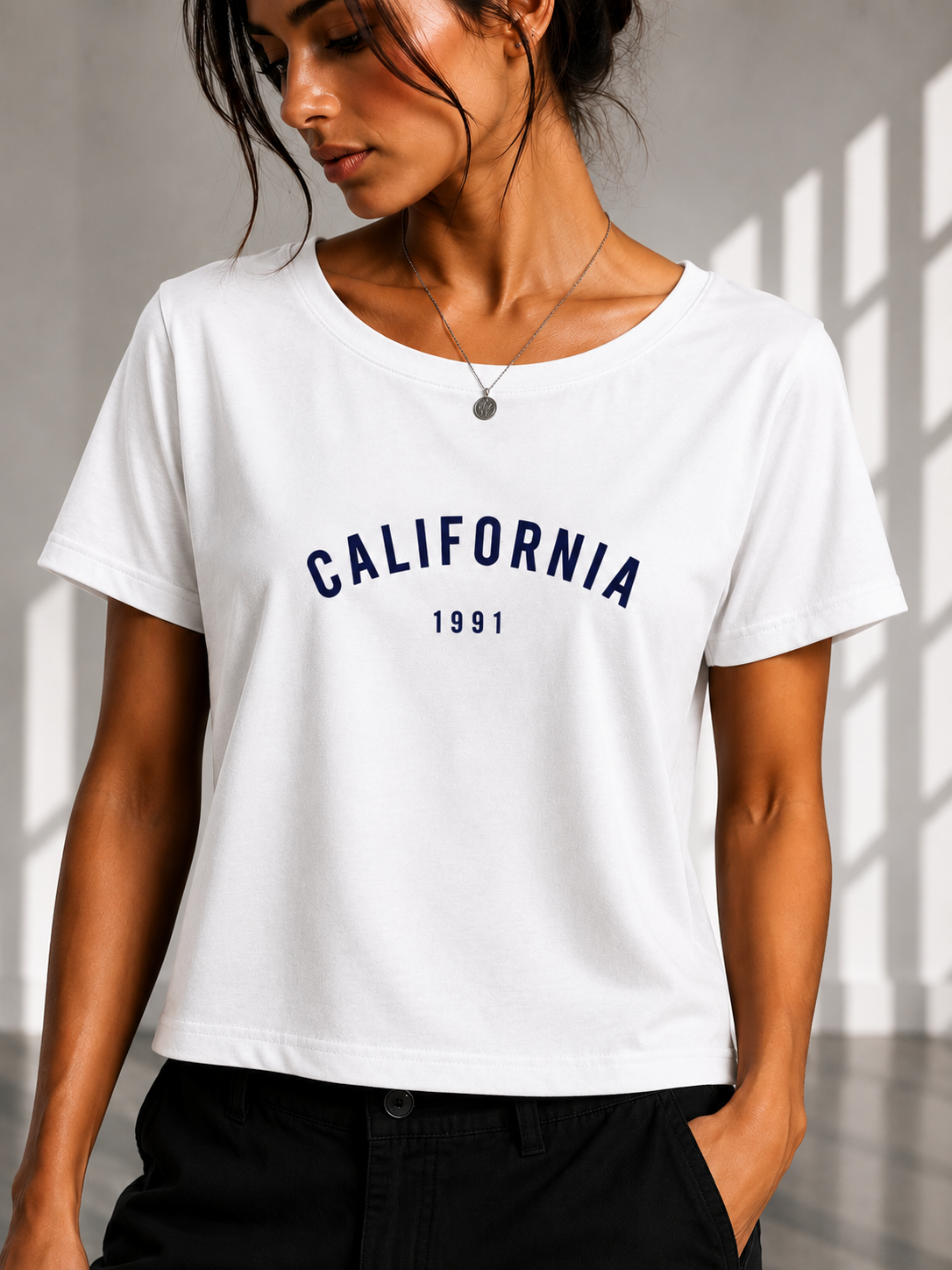 California Regular printed Cropped women T-shirt