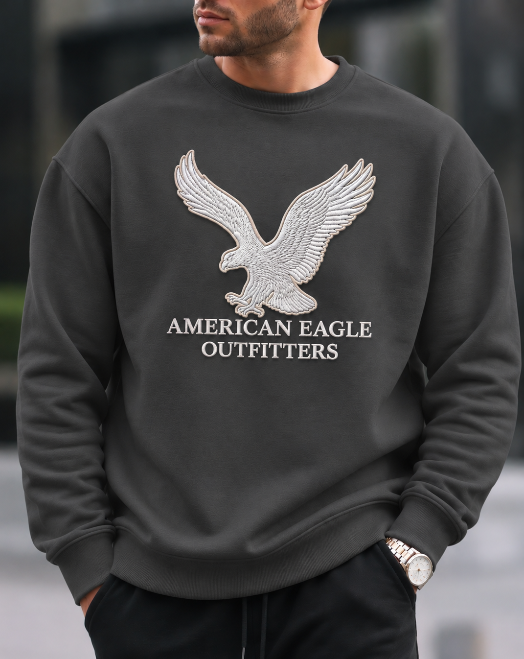 Oversized American Eagle Round - Sweatshirt