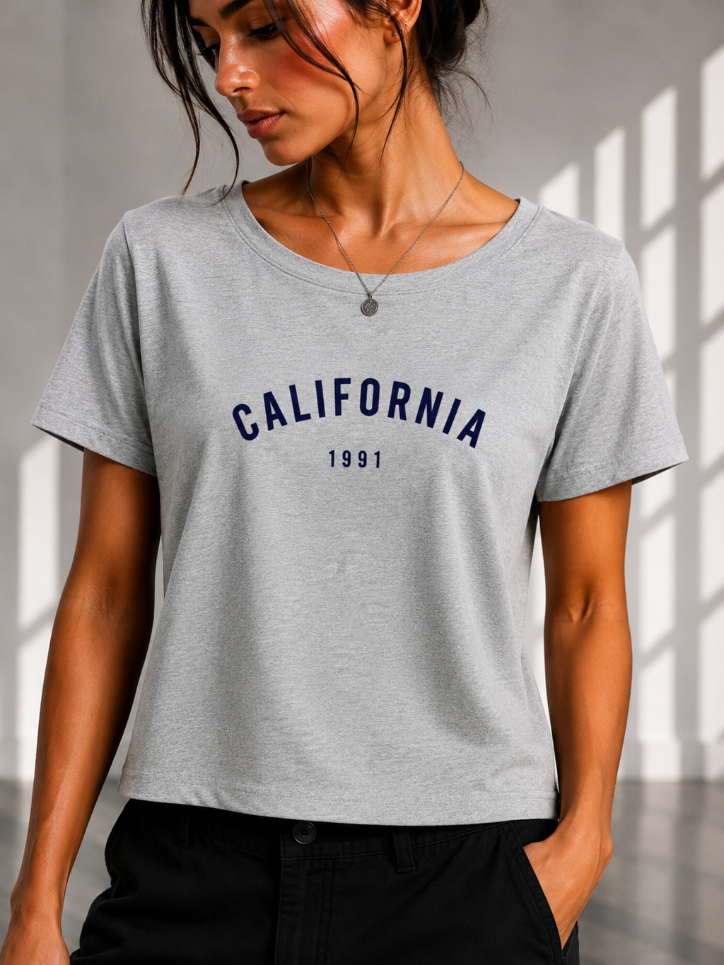 California Regular printed Cropped women T-shirt