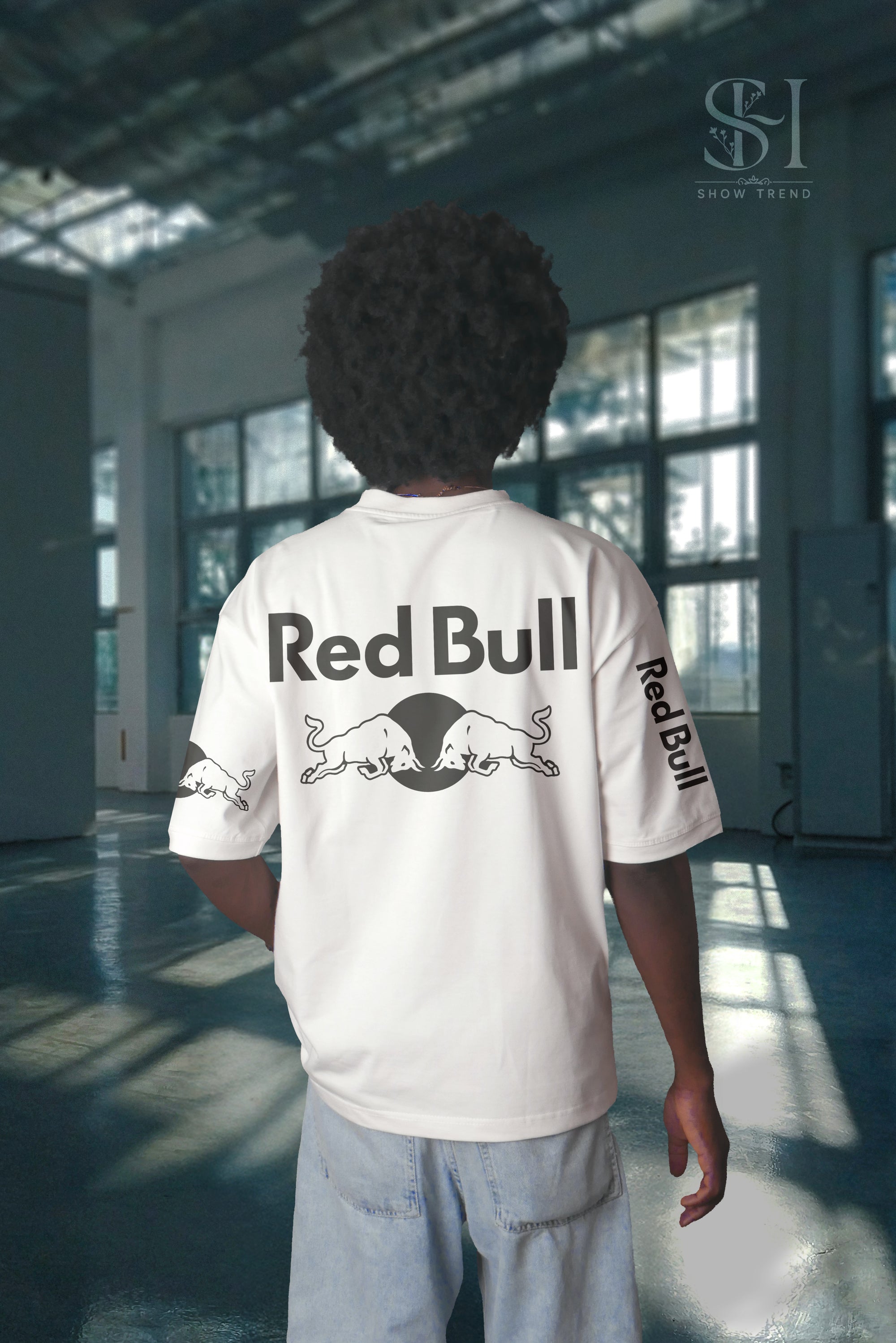 RBull White Oversize T-shirt (printed)